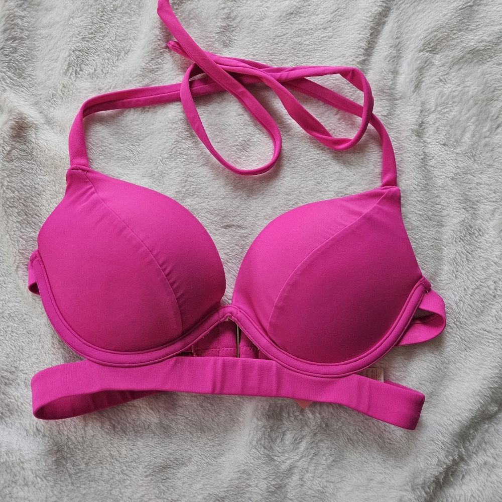 Victorias Secret Pink Halter Neck Bikini Top 32C